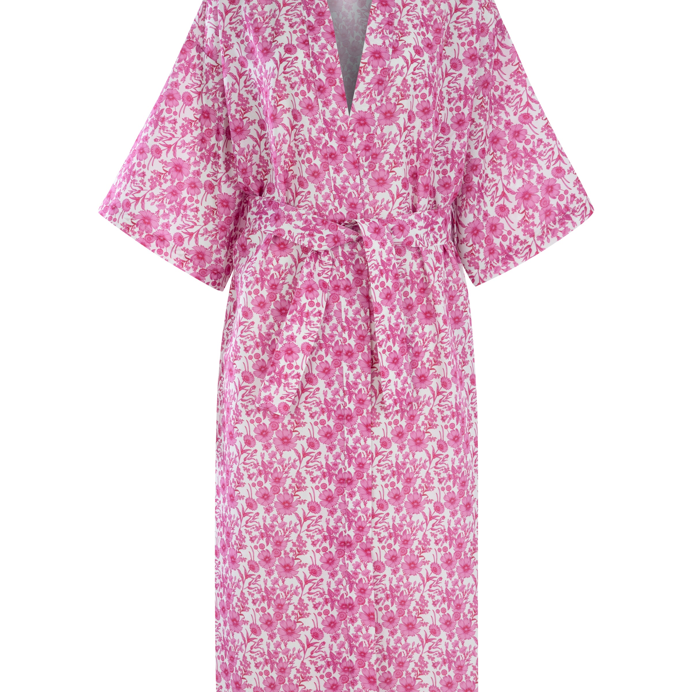 HOMM DAYS X MERGİM Robe Pink Blooms in Linen